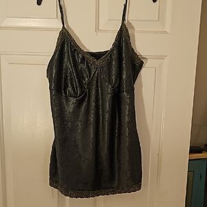 Elegant Forest Green Satin Camisole